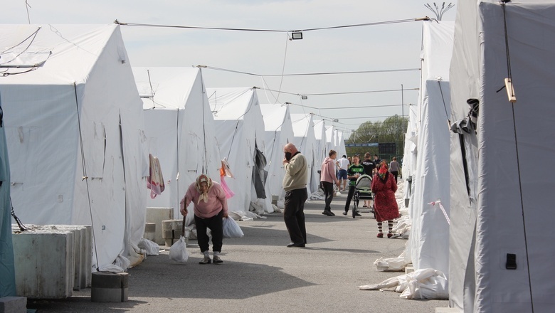 Мобильный пункт приёма беженцев под Белгородом перенесли подальше от границы