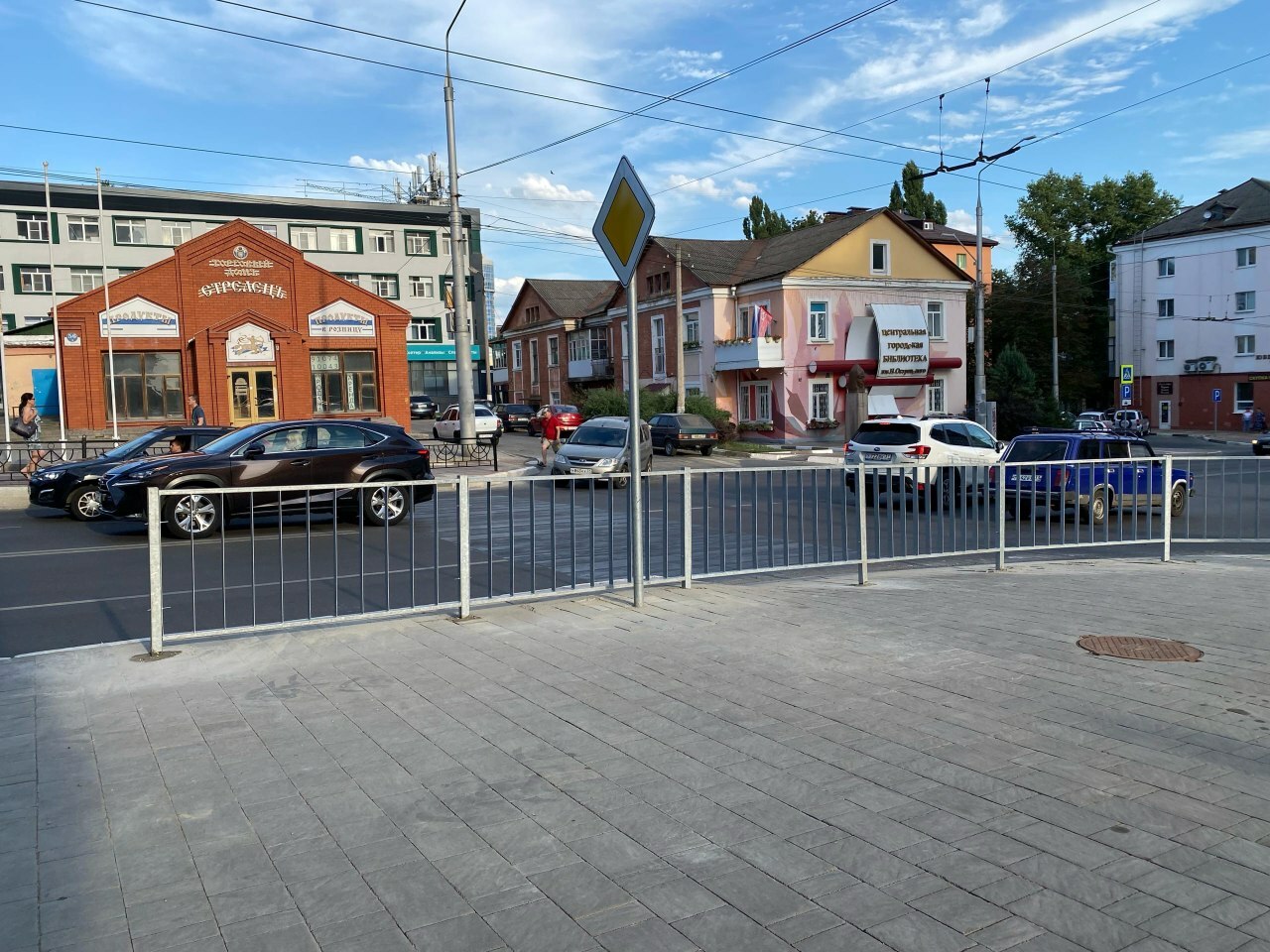 Забор от пешеходов на улице Попова