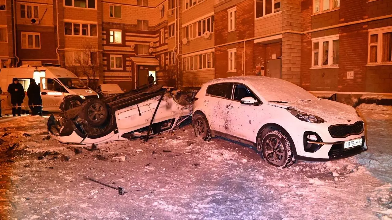 Повреждённые автомобили в Белгороде