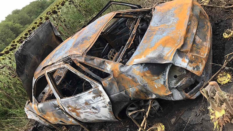 Автомобиль 18-летнего белгородца полностью сгорел в ДТП