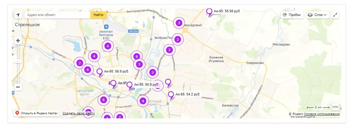 Цены на топливо в Белгороде