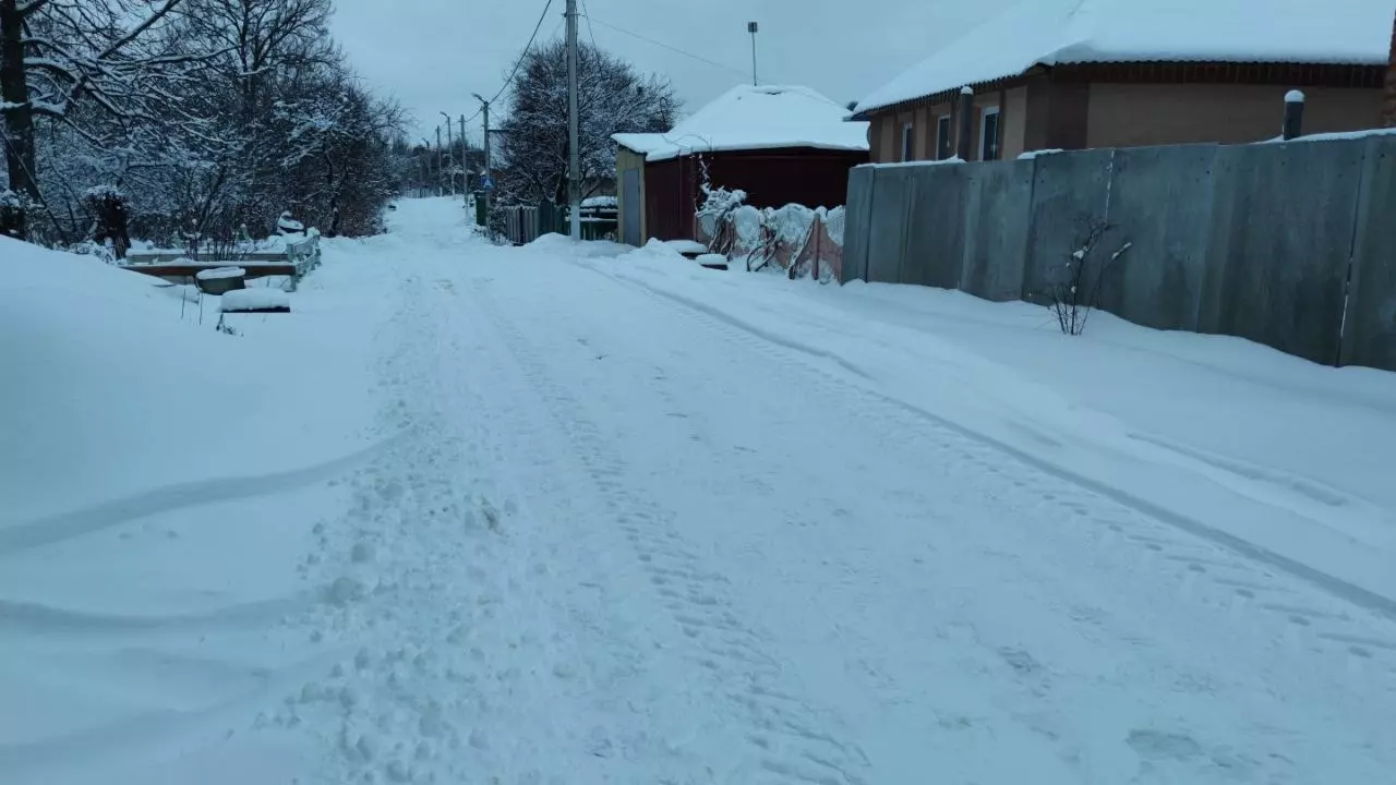 Снег на Дачной и Сумской в белгороде