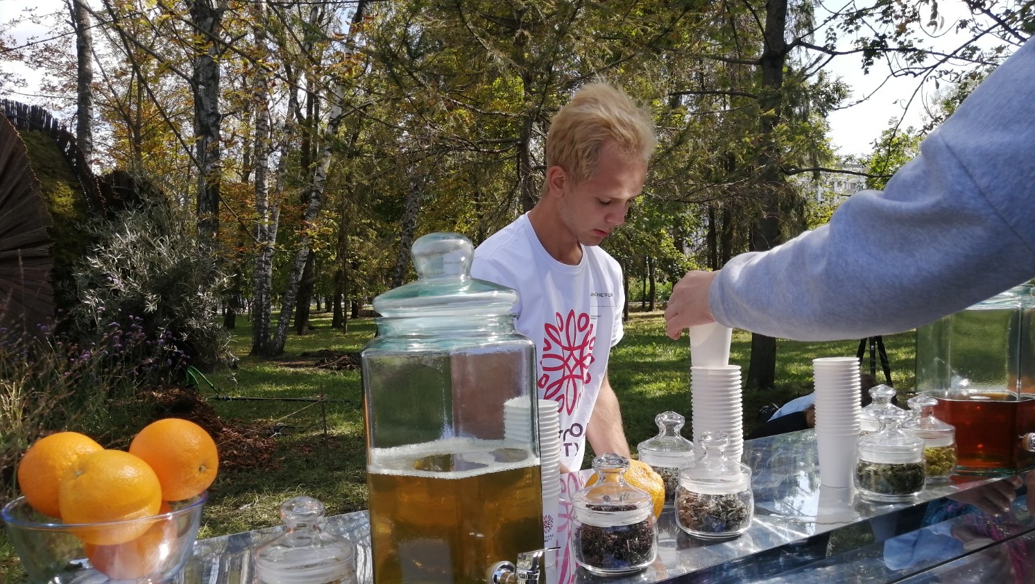 На открытии "Белгород в цвету" белгородцы пробовали чай из трав родного региона
