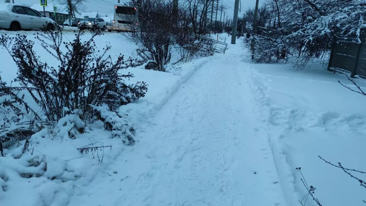 Снег на Дачной и Сумской в белгороде