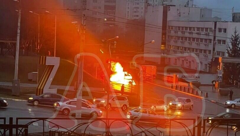Вечером в Белгороде сгорел автомобиль